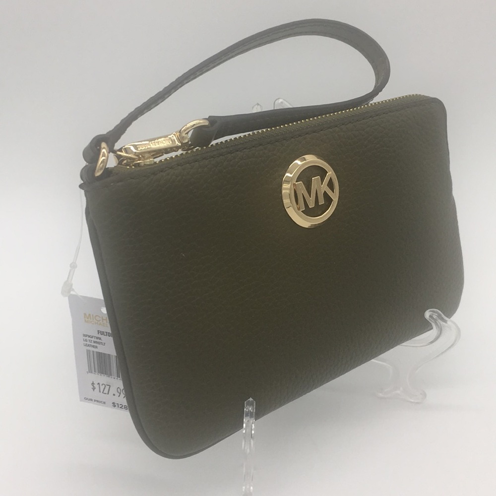 Michael Kors FULTON DUFFLE Lg TZ Wristlet Leather - Picture 2 of 8